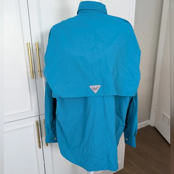 Columbia Men's Blue Fishing PFG Vented Shirt Size Small Jacket - Picture 6 of 10